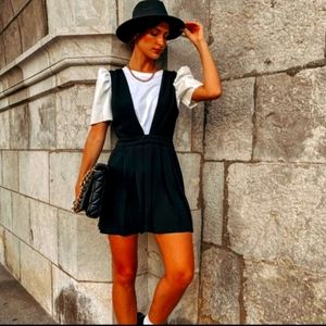 NEW! Zara Box Pleat Pinafore Dress